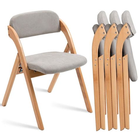 PRICES MAY VARY. Foldable Feature: Folding chairs can be used for outdoor, campings, parties, dining room, kitchen, RV, or adds seating when you have extra guests. This wooden folding chair best for compactly storage Upholstered Seat: Soft padded cushion and thicken backrest of these foldable dinning chairs are made of high elastic foam which will bring a comfortable seating experience to you Easy to Clean: The removable seat slipcover is easy to clean. The linen fabric cover is breathable and d Folding Chair For Dining Table, Folding Floor Chair, Cute Foldable Chairs, Stacking Dining Chairs, Nice Folding Chairs, Folding Chairs Dining Room, Foldable Desk Chair, Foldable Office Chair, Foldable Dining Chairs