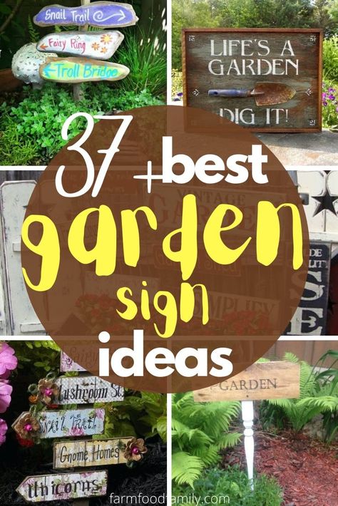 37+ Creative & Funny Garden Sign Ideas and Projects For 2020 Diy Garden Signs Yard Art, Butterfly Garden Signs Diy, Fence Yard Art, Signs For Gardens Backyards, Signs For The Garden, School Garden Signs Ideas, Garden Signs Diy Outdoors, Diy Outdoor Signs Wood Garden, Greenhouse Signs Funny