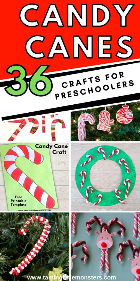 36 Adorable Candy Cane Crafts for Preschoolers. Fun christmas crafts for kids to make this holiday season. Perfect for toddler, preschool and kindergarten. #christmas #arts and crafts #toddler #preschool #kindergarten Candy Cane Kids Crafts, Candy Cane Crafts For Kids, Crafts For Preschoolers Easy, Candy Cane Kids, Fun Christmas Crafts For Kids, Candy Cane Reindeer, Elf Crafts, Candy Cane Crafts, Kindergarten Christmas