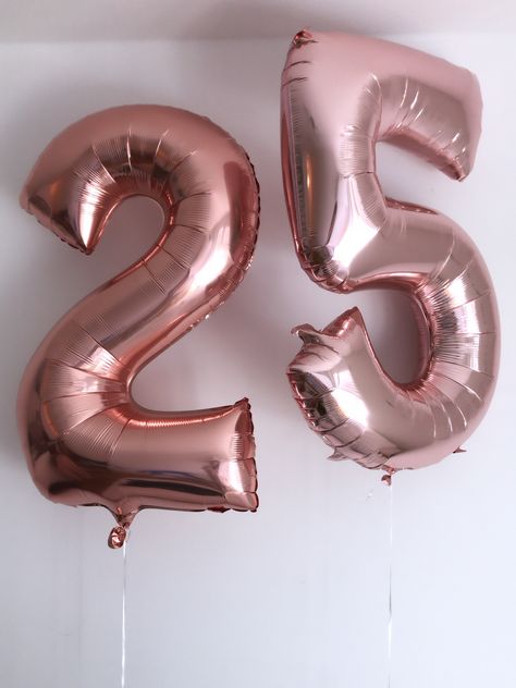 25 Balloons Number, 25 Birthday Balloons, 25 Birthday Aesthetic, 25th Birthday Aesthetic, 25th Birthday Balloons, Happy 25 Birthday, 25 Th Birthday, 25 Birthday Ideas, Birthday 25 Years