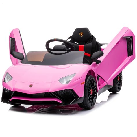 PRICES MAY VARY. [COOL DESIGN] Officially licensed, this Lamborghini ride-on car has LED headlights, horn and engine sounds, and hydraulic powered doors that swing open just like the real Lamborghini. Battery charging time is 8-12 hrs. [TWO DRIVING MODES] The child can operate this ride on toy independently using the steering wheel and pedal. For a young kid, or if you want to enhance interaction with your baby, you use the remote control to steer the toy. [SAFETY FEATURES] ASTM certified with 4 Battery Powered Car, Toy Cars For Kids, Riding Toys, Power Wheels, Real Car, Car Toy, Big Car, Power Cars, Ride On Toys