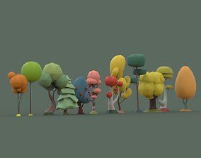 Cartoon Trees, Low Poly Games, 3d Tree, Tanah Liat, Low Poly Art, Low Poly Models, Low Poly 3d, 3d Artwork, Game Concept