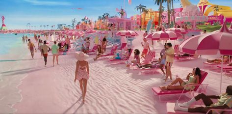 dir. greta gerwig Barbie Movie Beach, Barbie Beach, Barbie Stories, Movie Journal, Barbie Aesthetic, Summer Movie, I Love Cinema, Liminal Spaces, Barbie Movie