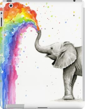 Rainbow Comforter, Watercolor Paintings For Sale, Rainbow Poster, Baby Elefant, Watercolor Elephant, Elephant Love, Elephant Nursery, Elephant Art, An Elephant