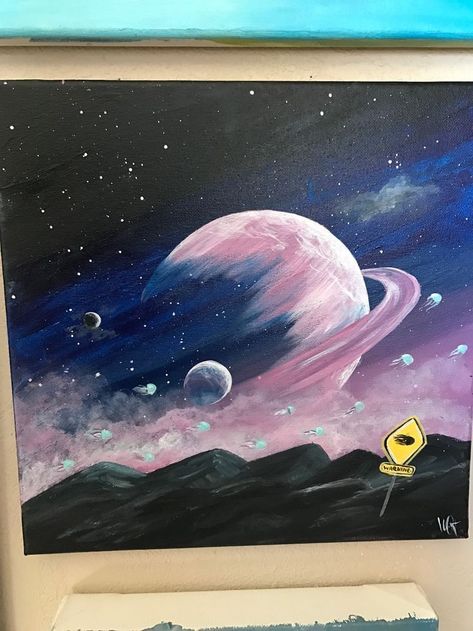 Space Paintings, Painting Space, Planet Drawing, Astronomy Art, Diy Abstract Canvas Art, Canvas Drawing, Space Painting, Planets Art, Spray Paint Art