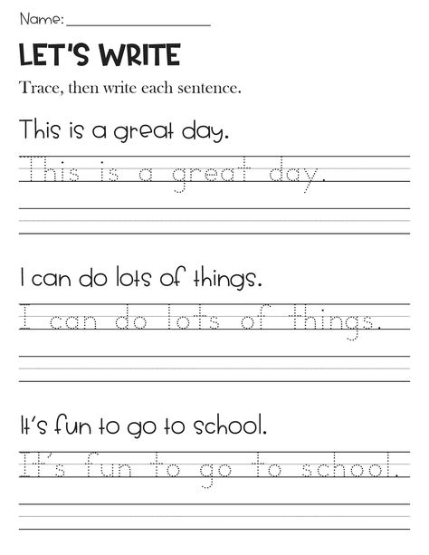 The worksheet begins with tracing sentences related to Positive Affirmations activities. Children will use their fine motor skills to follow the dotted lines, tracing sentences. Tracing helps young learners develop proper letter formation and improves hand-eye coordination, setting the foundation for strong writing abilities. -Grade Levels K - 1st, Homeschool ------------------------------------- Here's what you will get : -1 PDF File ------------------------------------- Include in the PDF File Hand Writing Worksheets Grade 1, Writing 1st Grade Activities, Second Grade Handwriting Practice, Writing Practice For Grade 1, Writing Activity For Grade 1, Writing Activities For Elementary, Grade 1 Sentence Writing Activities, Tracing Sentences Worksheets, First Grade Writing Worksheets