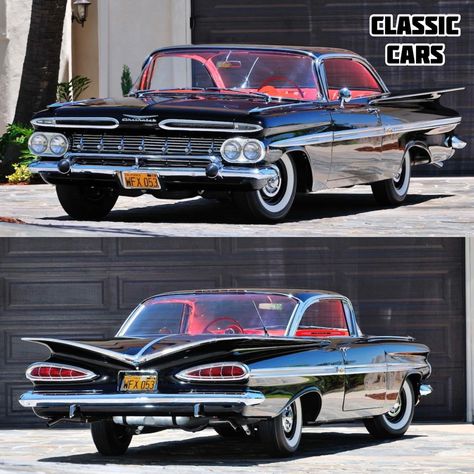 Chevrolet Impala 1959, 59 Chevy Impala, 1959 Chevy Impala, Donk Cars, Classic Cars Chevy, Old Vintage Cars, American Classic Cars, Classic Motors, Old Classic Cars