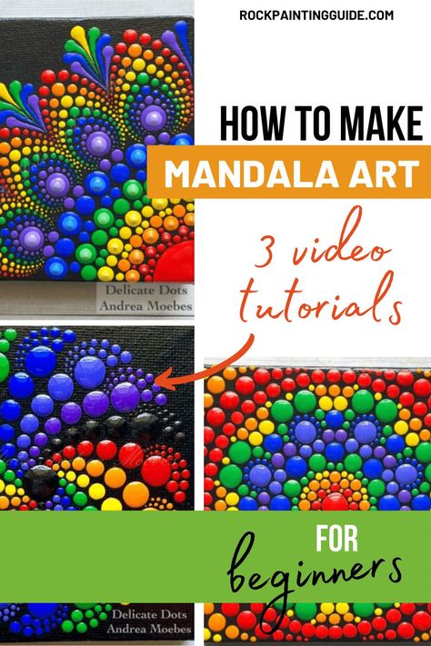 Dot Art Ideas, Dot Painting For Beginners Tutorial, Mandala Art Dot, Art Ideas Painting, Dot Painting Tools, Mandala Dot Art, Beginners Painting, Paint Mixing, Rainbow Mandala