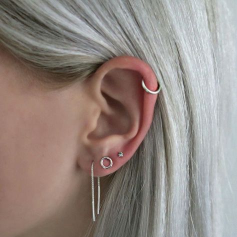 Cute Ear Piercings, Party Earrings, The Ear, Ear Piercing, Silver Jewelry Handmade, Grey Hair, Jewelry Silver, Silver Hair, Ear Jewelry