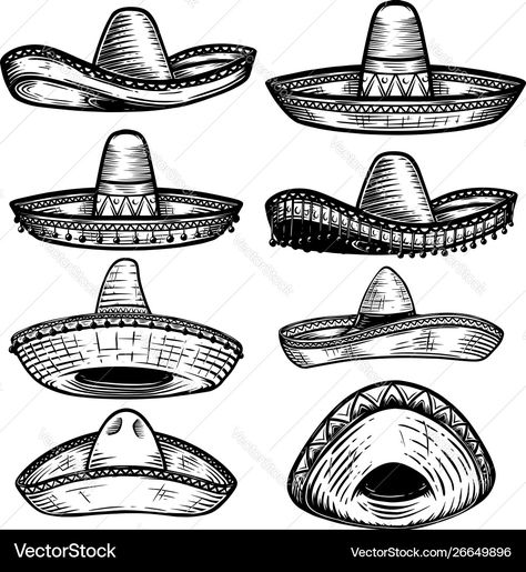 Sombrero Tattoo, Tattoo Art Drawings Sketches, Chest Tattoo Stencils, White Background Design, Mexican Tattoo, Mexican Sombrero, Mexican Hat, Tattoo Art Drawings, Tattoo Flash Art