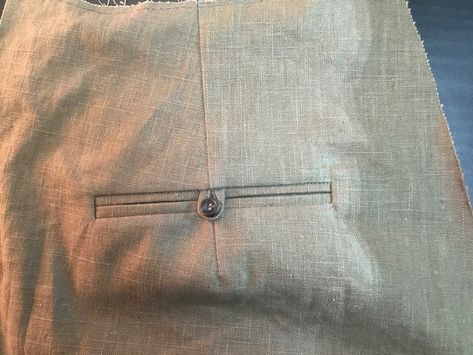 How to: Double Welt Pocket with Button & Button Loop on a Dart | Itch to Stitch Double Welt Pocket, Sewing Methods, Pocket Sewing, Stitch Lines, Tracing Paper, Back Pieces, Dart, Welt Pocket, Front Pocket