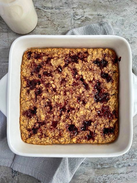 Peanut Butter and Jelly Baked Oatmeal - Thechowdown Peanut Butter Jelly Oats, Pbj Baked Oatmeal, Pb And J Baked Oats, Pb J Baked Oatmeal, Peanut Butter And Jelly Baked Oats, Peanut Butter And Jelly Baked Oatmeal, Peanut Butter Jelly Oatmeal, Habits 2024, Blueberry Jelly