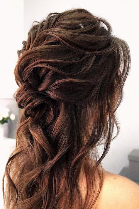 Half Up Wedding Hair, Wedding Hair Half, Beach Wedding Hair, Hair Extensions Best, Best Wedding Hairstyles, Long Hair Wedding Styles, Long Dark Hair, Trendy Wedding Hairstyles, Wedding Hair Down