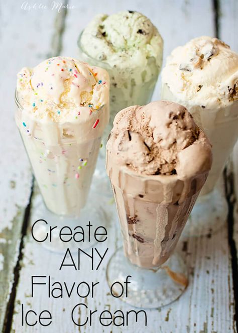 No Egg Ice Cream Recipe, Homemade Ice Cream Recipes Machine, Kitchen Aid Ice Cream, Strawberry Ice Cream Recipe, Ice Cream Recipes Machine, Easy Homemade Ice Cream, Cuisinart Ice Cream, Easy Ice Cream Recipe, Ice Cream Sundaes