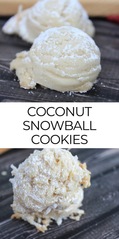 Coconut Snowball Cookies, Macaroons Christmas, Butterball Cookies, Snowballs Recipe, Snowball Cookie Recipe, Coconut Snowballs, Christmas Baking Recipes, Coconut Desserts, Snowball Cookies