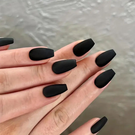 Fashionable Black Ballerina Coffin Nails - Matte Acrylic Press On Nails for Women and Girls , Halloween false Nails, affiliate Off Black Nails, Matte Black Nails Coffin Short, Nail Black Matte, Black Acrylics Square, Matte Black Acrylics, Black Bridesmaids Nails, Matt Black Acrylic Nails, Short Matte Black Nails With Glossy Tips, Matte Black Coffin Acrylic Nails