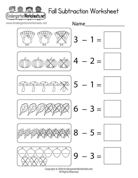 Subtraction Worksheets Kindergarten, Basic Subtraction Worksheets, Basic Math Worksheets, Math Subtraction Worksheets, Subtraction Within 10, Maths Worksheet, Christmas Math Worksheets, Kindergarten Math Free, Fall Worksheets