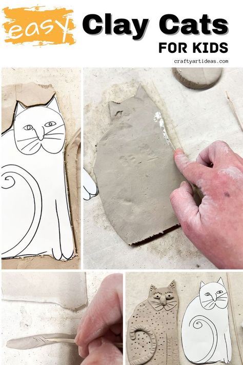 clay cat being built. Kindergarten Ceramics Projects, Elementary Art Critique, Preschool Ceramic Projects, Basic Clay Sculptures, Clay For Kindergarten, Clay Art Projects For Elementary Students, First Grade Clay Project, Sculpture Projects For Kids, Clay For Kids Projects