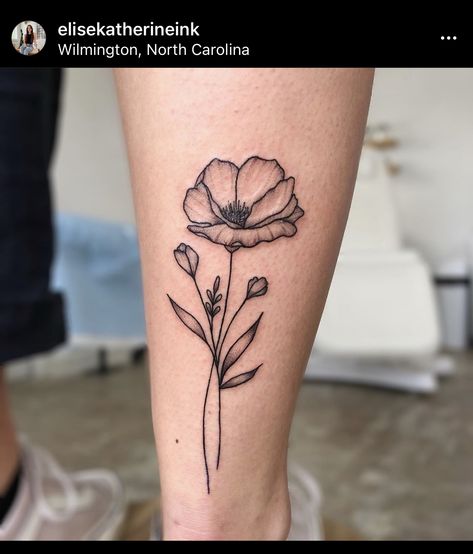 Matilija Poppy Tattoo, Poppy Leg Tattoo, California Poppy Tattoo Black And White, Poppy Outline Tattoo, Daffodil And Poppy Tattoo, Amapola Tattoo, Fine Line Poppy Tattoo, Black Poppy Tattoo, Simple Poppy Tattoo