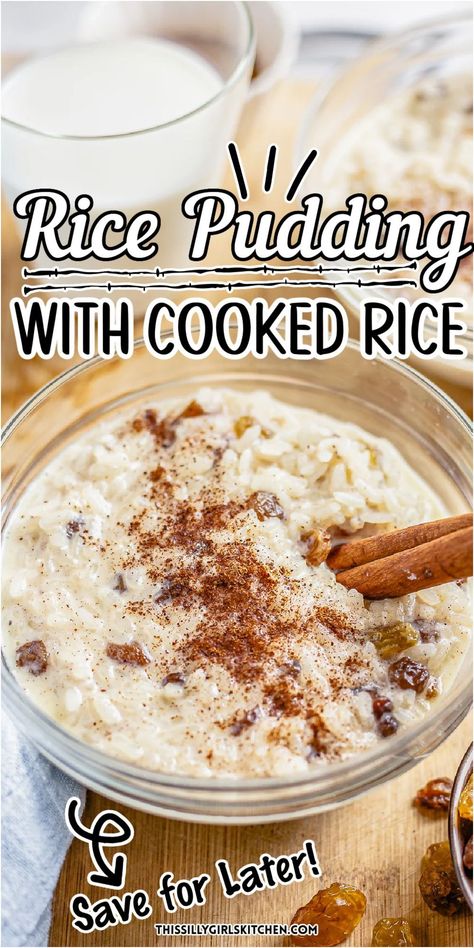 Rice With Milk And Cinnamon, Rice Pudding From Leftover Rice, What Can I Make With Left Over White Rice, Recipes Using Leftover Rice, Leftover White Rice Recipes, Rice Pudding With Cooked Rice, Best Rice Pudding Recipe, Rice Pudding Recipe Easy, Cooked Rice Recipes