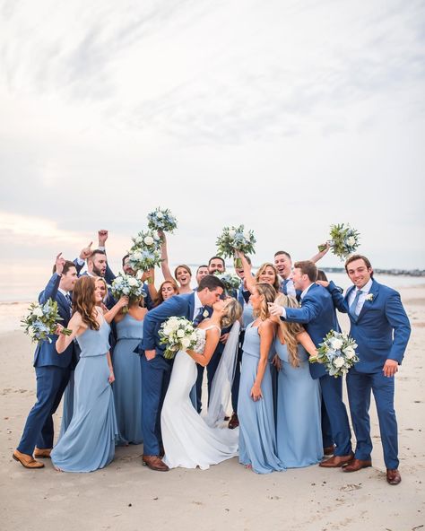 Bridesmaid Dresses For June Wedding, Groomsmen Short Sleeve Button Up, Mother Of The Bride Dusty Blue, Summer Time Wedding Colors, Hydrangea Wedding Bridesmaid Dresses, Dusty Blue Birdy Grey, Marian Blue Wedding, Summer Blue Bridesmaid Dresses, Navy And Light Blue Wedding Party