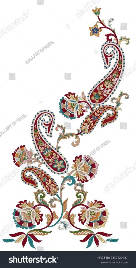 Multi Colour Paisley Pattern Supportive Design Stock Illustration 2332420427 | Shutterstock Bold Floral Pattern, Sequence Design, Digital Print Textiles, Paisley Print Design, Paisley Flower, Photoshop Tutorial Design, Paisley Art, Borders Design, Digital Borders Design