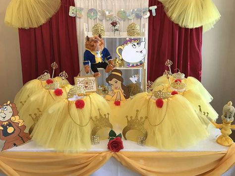 Beauty and the Beast Birthday Party | CatchMyParty.com Beauty And The Beast Birthday, Belle Birthday Party, Beauty And Beast Birthday, Disney Princess Theme, Beauty And The Beast Theme, Belle Birthday, Princess Theme Birthday, Princess Theme Birthday Party, The Beauty And The Beast