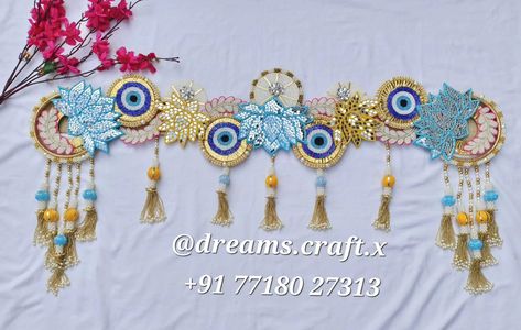 Evil eye Bandhanwar with mirror lotus 🪷🪷 beauty 😍 #evileyetoran #bandhanwar #lotustoran Diya Decoration Ideas, Diya Decoration, Diwali Decor, Diwali Decorations, Diwali, Evil Eye, Decoration Ideas, Lotus, Mirror