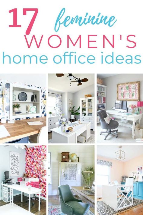 Work Desks Ideas, Small Female Office Ideas, Pretty Office Desk, Small Home Office Ideas For Women Modern, At Home Office Set Up Ideas, Beautiful Work Spaces, Home Office Desk Ideas For Women, Home Office Theme Ideas, Modern Colorful Office Design