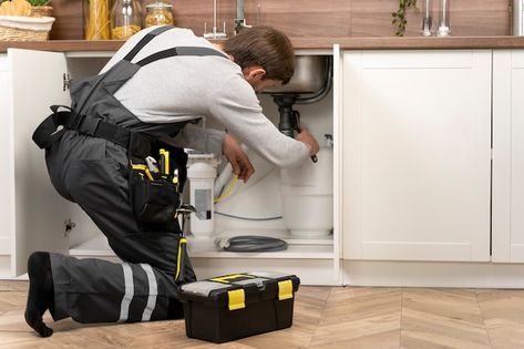 Free photo service maintenance worker re... | Free Photo #Freepik #freephoto #maintenance-worker #repair-man #repair #profession Sewer Line Repair, Plumbing Companies, Residential Plumbing, Commercial Plumbing, Leaky Faucet, Plumbing Emergency, Leak Repair, Plumbing Problems, Diy Plumbing