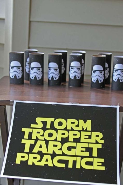 Star Wars Party Activity, Star Wars Fifth Birthday, Star Wars Birthday Activities, Mandalorian Birthday Party Decorations, Star Wars Party For Kids, Star Wars Sixth Birthday, Mandalorian Theme Party, May The Fourth Party, Star Wars Birthday Theme