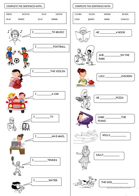 PRESENT SIMPLE for Beginners - English ESL Worksheets for distance learning and physical classrooms Esl Worksheets For Beginners, Materi Bahasa Inggris, English Grammar For Kids, Simple Present Tense, Grammar For Kids, English Activities For Kids, English For Beginners, Easy English, Teaching English Grammar