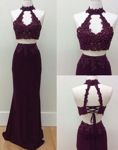 be53ee61104935234b174e62a07e53cfdesc42344089ri High Neck Dress Formal, 2 Piece Formal Dresses, Western Gowns, Prom Dress Lace, Two Piece Prom, Lace Formal Dress, Burgundy Prom Dress, Lace Prom Dress, Dress Indian