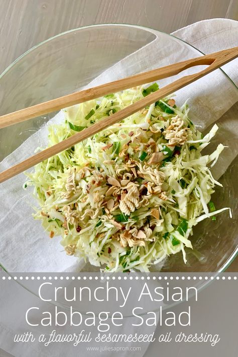 Japanese Cabbage Salad Recipes, Chinese Cabbage Recipe Salad, Cabbage Asian Salad, Shredded Cabbage Salad, Crunchy Cabbage Salad, Japanese Cabbage Salad, Easy Asian Salad, Crunchy Asian Salad, Asian Cabbage Salad