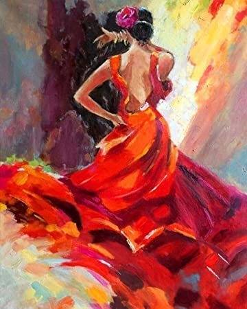 Ballerina Painting, Dancer Painting, Flamenco Dancer, Ballerina Art, Dancers Art, Dress Painting, Dance Paintings, Poppy Painting, Dance Art