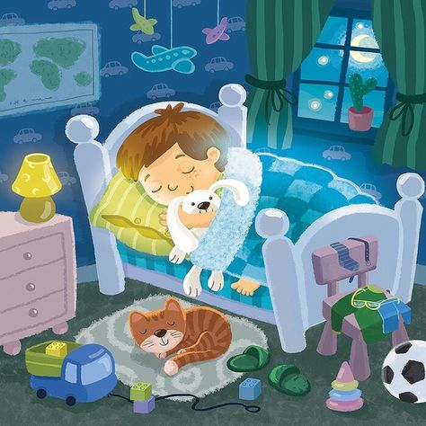 Bedroom Illustration, Book Illustration Design, Story Books Illustrations, Illustration Art Kids, School Illustration, Picture Books Illustration, Book Illustration Art, Christmas Drawing, Childrens Illustrations