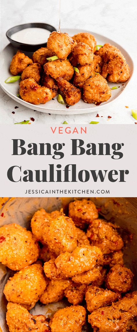 Spicy Mayo Sauce, Vegan Cauliflower Wings, Bang Bang Cauliflower, Vegan Cauliflower Recipes, Cauliflower Vegan, Mayo Sauce, Cauliflower Wings, Cauliflower Recipe, Air Fry Recipes