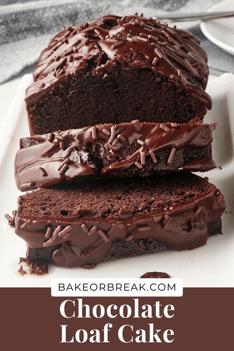 Easy Chocolate Glaze, Chocolate Loaf, Chocolate Loaf Cake, Loaf Cake Recipes, Loaf Cakes, Loaf Recipes, Chocolate Cakes, Awesome Cakes, Unsweetened Chocolate