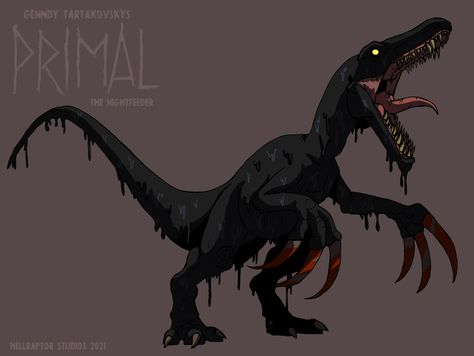 Mutant Dinosaur Art, Mutant Dinosaur, Black Dinosaur, Dinosaur Oc Art, Scary Dinosaurs, Primal Genndy Tartakovsky, Prehistoric Animals Dinosaurs, Cool Dinosaurs, Dinosaur Sketch