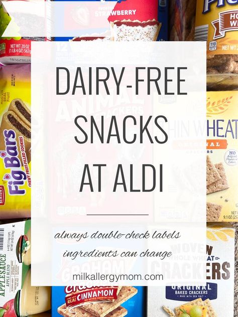 7 Favorite Snacks At Aldi | Milk Allergy Mom Shopping List Dairy Free Snacks Store Bought, Aldi Snacks, Dye Free Snacks, Target Snacks, Aldi Gluten Free, Dye Free Foods, Milk Allergy Mom, Dairy Snacks, Alpha Gal