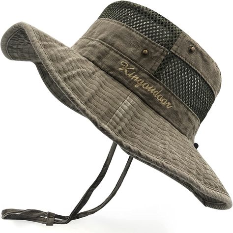 AmazonSmile: Fishing Hat Sun Protection Boonie Bucket Hat for Men Women Breathable Wide Brim Packable Mesh Safari Cap for Outdoor (Army Green, 7 1/4) : Sports & Outdoors Fishing Bucket Hat, Bucket Hat For Men, Boonie Hat, Safari Hat, Hunting Hat, Bucket Cap, Mens Bucket Hats, Sun Protection Hat, Equestrian Sports