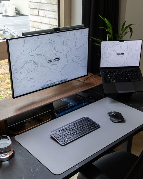 Stay Focused 😴 Wallpaper is in my bio! ✅ Don’t forget to like and follow @clean.desk.setup for your daily dose of desk inspiration! Curious about the gear I use? Head to the pinned post on my profile to learn more! #DeskSetup #Workspace #Productivity #HomeOffice #OfficeInspiration #Minimalist #DeskDecor #WorkspaceInspiration Productivity Desk Setup, Stay Focused Wallpaper, Clean Desk Setup, Minimal Desk Setup, Minimal Desk, Mac Setup, Coding Tutorials, Walnut Desk, Clean Desk