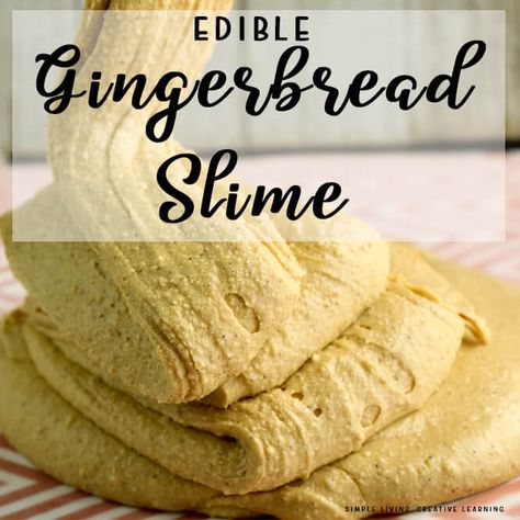 Edible Gingerbread Slime Gingerbread Slime Recipe, Gingerbread Slime, Edible Slime Recipe, Slime Ingredients, Edible Slime, Easy Slime Recipe, Gingerbread Theme, Arts And Crafts Activities, Skills For Kids