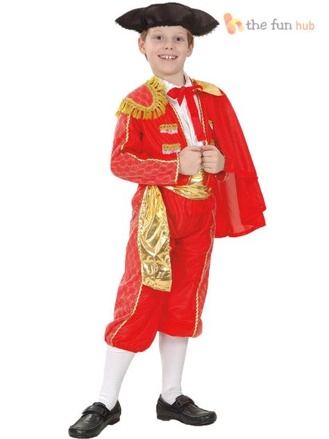 Boys Kids Spanish Matador Bull Fighter Spain National Fancy Dress Costume Outfit Spain Costume, Matador Costume, Spanish Costume, Spanish Outfits, Boys Fancy Dress, Outfit For Boys, Fancy Dress Costume, Red Bow Tie, Game Dresses