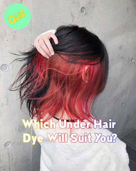 Hair Color Inside The Hair, What Hair Suits Me, Hair Dye Back Of Head, Cool Hairstyles Grunge, Hair Inspo Died, Different Way To Dye Hair, Where To Dye Your Hair, Hidden Colored Hair, Should I Dye My Hair Red