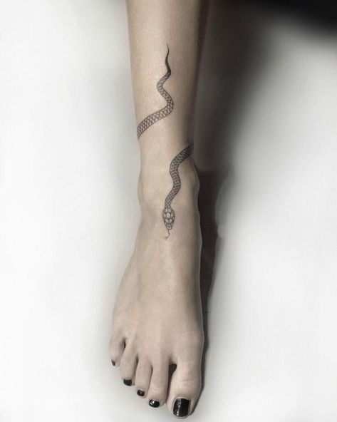 Snake Tattoo Calf, Snake Ankle Tattoo, Wrap Around Ankle Tattoos, Tattoo Calf, Small Snake Tattoo, Wrap Around Tattoo, Serpent Tattoo, Wrap Tattoo, Ankle Tattoos For Women