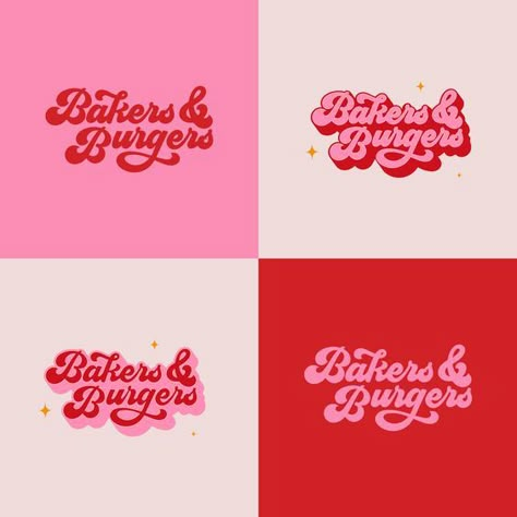 Pink And Red Typography, Valentine Logo Design, Pink And Red Logo Design, Pink And Red Branding Design, Groovy Branding Design, Cute Logo Design Pink, Pink And Red Branding, Pink Red Branding, Valentine Logo