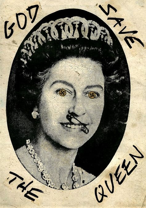 Jamie Reid, Sketchy Tank, Queen Albums, God Save The Queen, Polish Poster, Punk Poster, Album Artwork, Punk Art, Grunge Art