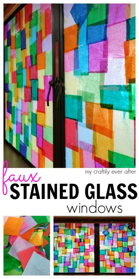 Windows Ideas, Classroom Window, Diy Stained Glass Window, Stained Glass Cookies, Diy Staining, Window Crafts, Painted Glass Art, Glass Window Art, Ecole Art