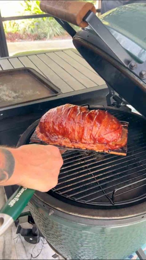 Big Green Egg Bacon Wrapped Meatloaf - The BBQ Buddha Egg Meatloaf, Red Wine Glaze, Bacon Wrapped Meatloaf, Big Green Egg Recipes, Green Egg Recipes, Big Green Egg, Bacon Egg, Green Eggs, Meatloaf Recipes